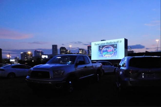 Sunset at the drive-in. Courtesy Space City Shows.
