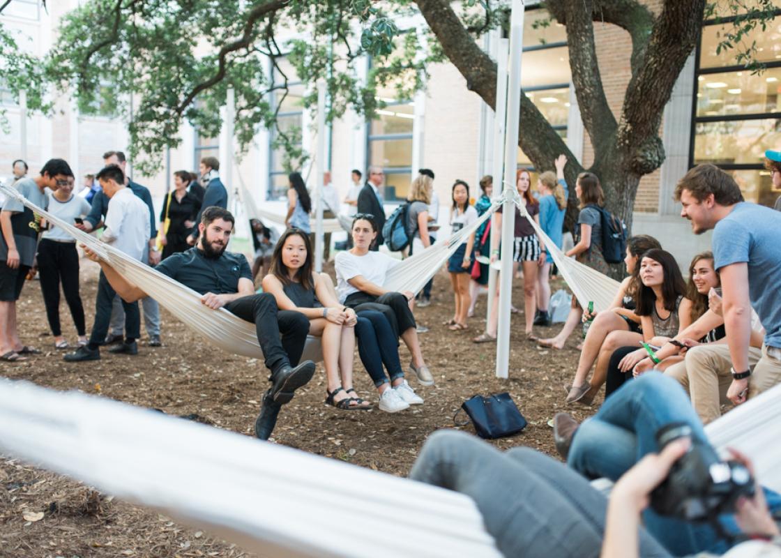 Hangout hammocks at Rice University.