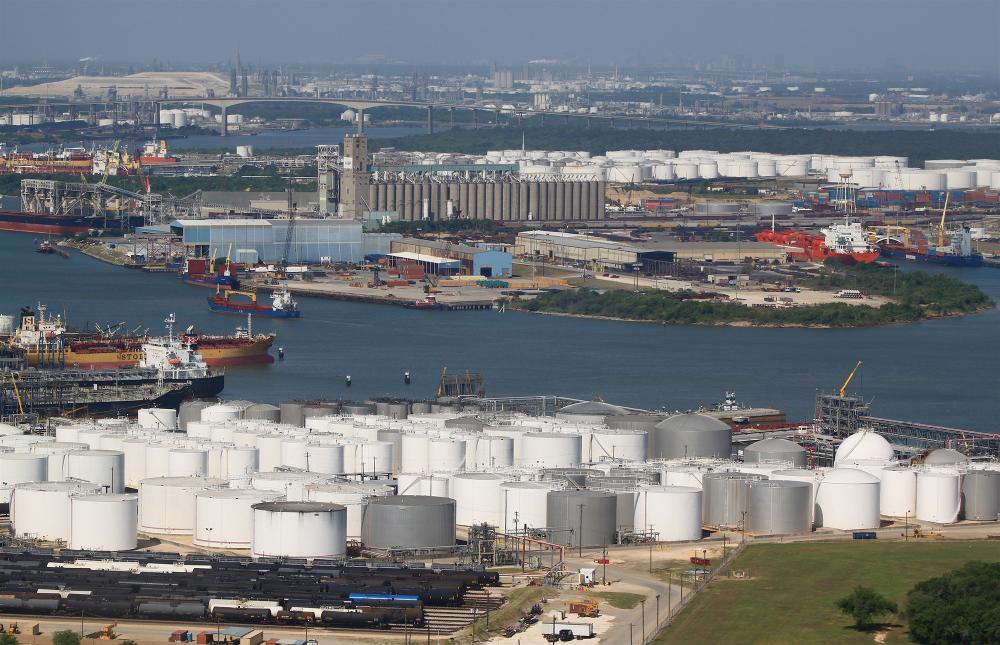 The Houston Ship Channel as seen from the San Jacinto Monument. Photo by Roy Luck. Via Flickr.