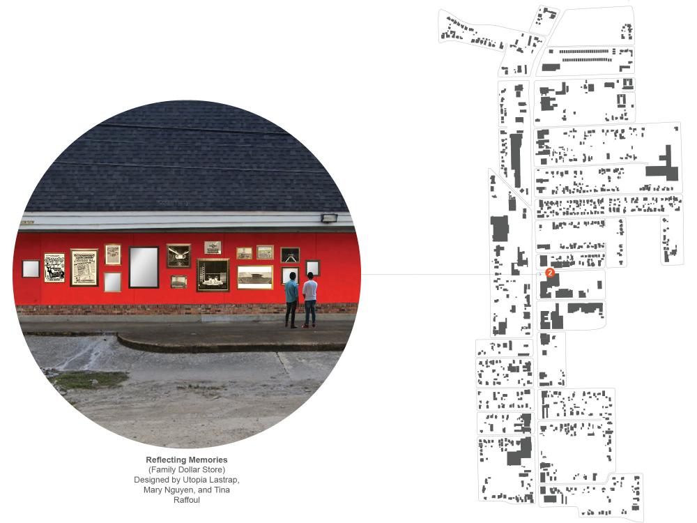 Reflecting Memories (Family Dollar Store), Designed by Utopia Lastrap, Mary Nguyen, and Tina Raffoul. Courtesy CDRC.