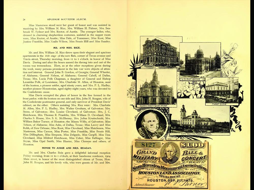 Spread from The Sponsor Souvenir Album and History of the United Confederate Veterans' Reunion, 1895: Patriotic Poems, War Songs, Romantic Incidents, Biographical and Historical Sketches, ed. William Bledsoe Philpott. 
